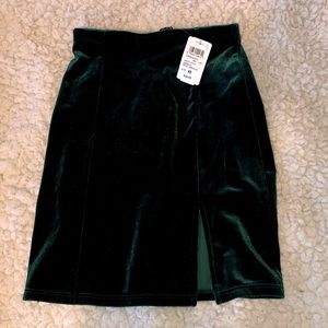 Emerald Velvet Mini Skirt